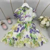 23ss Chiffon dress Short sleeve dresses kids designer clothes girls dress lace flower print Dress big Girls skirts High quality kids clothes