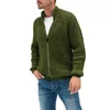 Herensweaters met ritssluiting, gebreid jack, mode, effen kleur, halfhoge halssweater uit Europa en Amerika in de winter