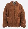 Fourrure pour femme fausse fourrure automne et hiver manteau en peluche femme décontracté à manches longues col montant manteau rembourré en coton manteau chaud décontracté 231109