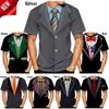 Men's T-Shirts Funny Suit 3D T-shirt Tuxedo Bow Print Summer Casual Street Clothing Short Sleeve 230410