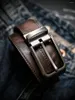 Belts Vintage Luxury Handmade Leather Insert Buckle Man's Belt Cinturon Gotico Cowhide Retro All-match Casual Jeans Soft 160cm