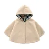 Coat Kid Hooded Cloak Woolen Jacket Baby Buttons Outwear Infants Shawl Spring Autumn Children Clothes Plaid Lining Windproof for Girl 231109