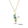 Pendant Necklaces SONYA Enamel Drop Oil Aruba Map Flag Necklace For Women Girls Stainless Steel Jewelry Ethnic Party Birthday Gift