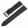 Titta på band Luxury Men's Watch Nylon Strap Leather 20mm 22mm 23mm Black Nylon Strap Waterproof Wrist Strap 230410