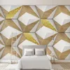 Wallpapers Custom Abstract Geometric Triangle Wood Grain Golden Wallpaper TV Background Wall