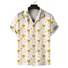 Heren Casual Shirts Summer Beach 3D Digitale printen Hawaiiaanse mode losse ontspannen korte mouw heren shirts direct 230408