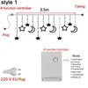 ديكورات عيد الميلاد LED الستائر جي نجوم الإضاءة الإضاءة غرفة نوم تخطيط الأضواء الملونة وميض السلسلة 231109