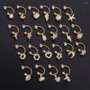 Ohrstecker 2 Stücke Edelstahl Minimal Kristall CZ Stern Ohrstecker Ohrring Frauen Hoop Tragus Knorpel Conch Daith Piercing Schmuck