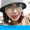 Koreaanse stijl metalen gewone bril Student schattig frame anti -blauwe straal eenvoudige mode