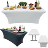 Table Cloth 4/5/6/8ft Rectangular Elastic Spandex Cover Party Event Wedding Decoration Round Stretch Cocktail