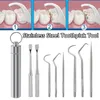 200 Set Metal Stainless Steel Dental Floss Oral Cleaning Tooth Flossing Portable Toothpick Teeth Cleaner With Storage Tube