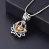 Pendant Necklaces Urn Cremation Lotus Blossom Cage Locket Hollow Ball DIY Memorial Necklace Women Stainless Steel Jewelry For Ashes
