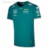 Мужские футболки Aston Martin Aramco Cognizant F1 2023 Официальный футболка Fernando Alonso Team Distum