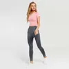 Yoga-outfits Top Naadloos shirt Korte mouw Crop Dames Sport Gym Workout Hardloopsport Fitness-shirts