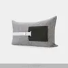 Pillow Dark Gray Waist Case INS White Leather Patchwork Sofa Covers Decorative Cover For Living Room Home Decor