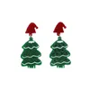 女性のスタッドクリスマスドロップイヤリングファッショングリッターアクリルベアサンタクローススノーフレークボウクリスマスツリーデザインチャームレディーホリデー装飾装飾品のためのチャームジュエリー
