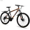 Bisiklet Pedalları Hiland 26 inç 21 Hızlı Alüminyum Alaşım Süspansiyon Çatal Bisiklet Çift Disk Fren Dağ Bisiklet ve Ücretsiz Hediye Çamurları M230410