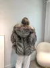 Dames Bont Nepbont Fangtai 2023 Natuurlijke Echte Vos Bontjas Dames Bontjas Winter Warm Luxe Plus Size Jassen Kleding Vrouwelijk Vest 231110