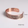 Bangle Bloem Magnetische Koperen Armband Gezondheid Energie Verstelbare Open Manchet Armbanden Armbanden Voor Vrouwen