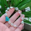 Strand Natural Crystal Bracelets For Women Men Baroque Pearl Beads Rock Nuggets Turquoises Stone Charm Clear Quartz Punk