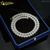 New Design Fine Sterling Sier Bracelet Iced Out Hip Hop Jewelry Vvs Moissanite Tennis Chain Necklace