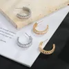 Goud Kleur Mode Kristallen Hoepel Oorbellen voor Vrouwen Bijoux Geometrische Steentjes Oorbellen Verklaring Sieraden Geschenken