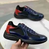 Designer America's Cup Patent Couro Sapatos Casuais Homens de Alta Qualidade Real Couros Treinadores Preto Lace-up Sapatilhas Ao Ar Livre Running Trainer