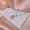 Necklace Earrings Set 3pcs Per 2023 Luxury Rose Gold Yellow Color Oval For Women Anniversary Gift Jewelry Wholesale J6823