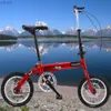 Fietspedalen 14 inch draagbare volwassen fietsvouw fiets ultralicht variabele snelheid fiets dubbele schijf remet fiets M230410