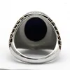 Cluster Ringen 925 Sterling Zilver Natuurlijke Blauwe Tijgeroog Heren Ring Turkse Punk Stijl Sieraden Set Paar Huwelijkscadeau voor Vrouwen