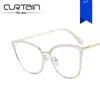 Metall-Augenbrauen-Brillenrahmen, Anti-Blaulicht, einfarbig, personalisiert und schlank