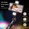 Selfie Monopods Bluetooth-Compatible Selfie Stick Trépied En Alliage D'aluminium Trépied Renforcé Lumière De Remplissage Pour Iphone Téléphone Mobile Q231110