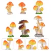 Decorações de jardim 6 pcs mini cogumelos resina acessórios de bolo criativo artesanato bonsai estatuetas de fadas chique adorno decoração ao ar livre