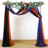 Decorazione per feste 3 pezzi Matrimonio Tulle Chiffon Arco fai da te Drappo Tenda drappeggiata in cristallo trasparente per la decorazione dello sfondo