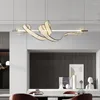 Ljuskrona Modern LED -restaurang Crystal Chandelier Long Artistic Creativity of Kitchen Island Designer
