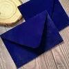 Greeting Cards 10pcs Square and Rectangle Navy Blue Velvet Envelope for 5x7 inch 6x6 Wedding Invitation 231110