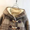 Manteau enfants veste en laine pour garçon bébé filles combinaison de neige enfants à capuche velours vêtements isolés mi-longueur coupe-vent à carreaux 231214