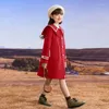 Vestes Enfants filles automne hiver coréen Style décontracté simple boutonnage laine veste manteaux enfants vêtements mode Trench vêtements d'extérieur W04