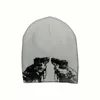 Beanie/Skull Caps Hats Cap Sticke Pullover Wool Hat Caps Chic Printed Warm Hat Hip-Hop Beanie Street Punk Winter Sticked Cap Y2K Gothic Unisex 231109