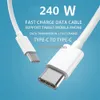 1M 2M charge rapide ultra rapide 240W USB C à USB-C câble PD 100W 65W câbles de Type c pour Samsung S20 S23 S24 Huawei htc Android S1