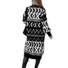 Women's Knits Geometric Print Cardigan Thick Knit Sweater Stylish Color Block Knitted Trendy Geometry For Autumn/winter