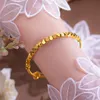 10A Perles Sculptées Bracelet 18k Mans Brique en forme de décoration Or Jaune Rempli Classique Style Femmes Bracelet Réglable Bracelet Cadeau