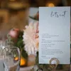 Tebrik Kartları Minimalist Özelleştirilmiş Düğün Menü Kartı Zarif Resepsiyon Masası Menüler 231110