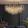 Lustres de luxo francês lustre moderno lustre simples villa duplex piso luz decoração decorativa ramal americano led led de cristal led