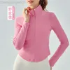 Desginer Aloo Yoga Tops Autumn and Winter New Suit Women's Lengeve Standing Neck Half Zip Sports Top Lightweight and Naked Fitness Suit