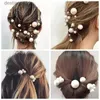 Headwear Hair Accessories Woman Pearl U-Shaped Hair Pins Wedding Hair Clips Alloy Stick Hairpin For Bridal Jewelry Hair Accessories Hairstyle Design ToolL231110