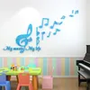 壁のステッカーノートノート音楽教室ダンスルームのためのアクリル3Dウォールデカールリビングルーム用ホームデコレーションステッカー用の壁の装飾ステッカー230410