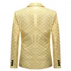 Herenpakken Zwart Bronzing Blazer Men Modemerk Slim Fit één knop Mens Jacket Party Wedding Banket Banket Jurk Suit Blazers kostuums