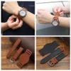 Assista bandas tira de couro genuíno 18mm 20mm 22mm Substituição macia tira macia Brown Coffee de pulso masculino Strap Strap 230410