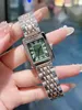 Lüks Watch Womens Watch Square Tank Saatler Tasarımcı Diamond Saatler Premium Kuvars Hareket Paslanmaz Çelik Bilezik Safir Cam Su Geçirmez 5162